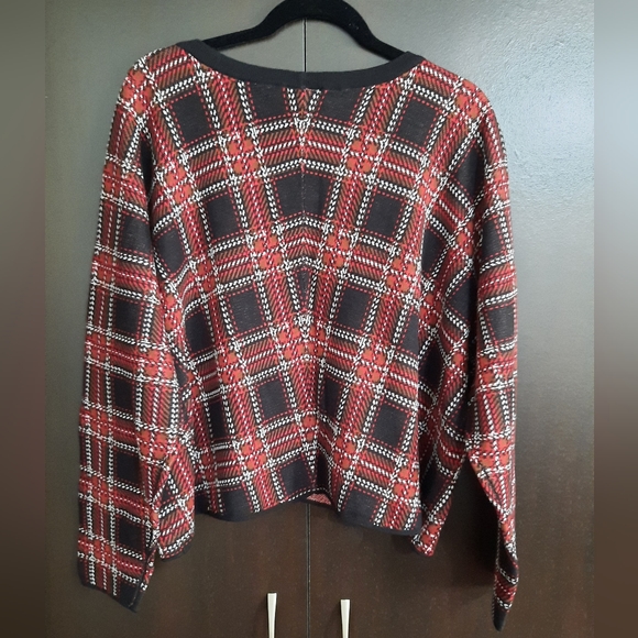 Torrid Plaid Cropped Cotton Sweater NWOT - Picture 4 of 10